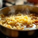 Cipolla bianca in casseruola con burro.