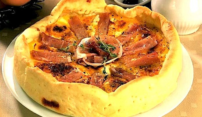 Quiche al formaggio e prosciutto crudo