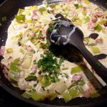 Rose di salmone con il porro