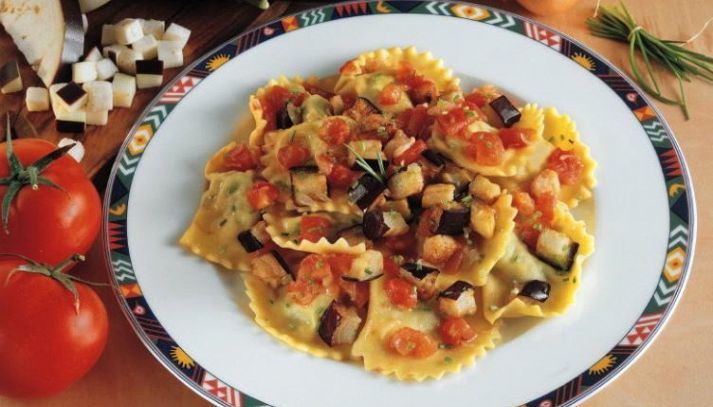 Tortelli di melanzane e caprino