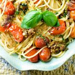 Trenette con branzino e olive