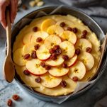 Assemblaggio del dolce alle mele senza burro