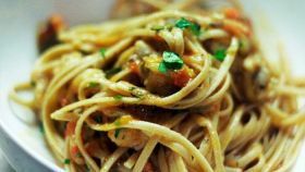 Linguine con pescatrice