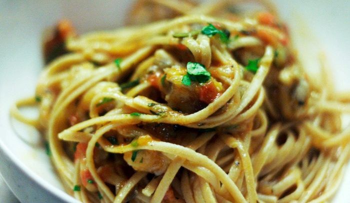 Linguine con pescatrice