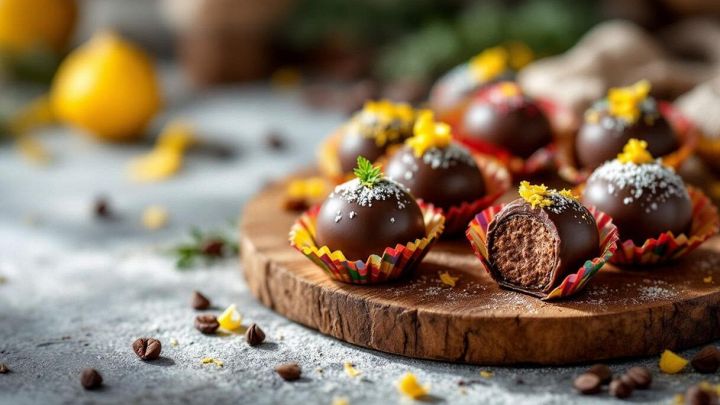 moretti al cacao sul piatto da portata