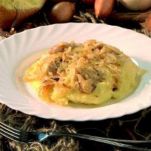 Polenta con baccalà e cipolla