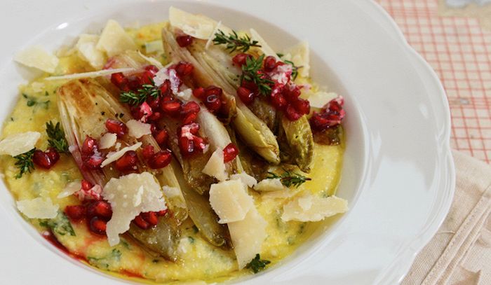 Polenta e radicchio in forma