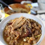 Coniglio in umido con fagioli