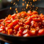 pomodori in padella per gli spaghetti alla marinara