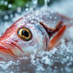 dentice sotto l'acqua corrente