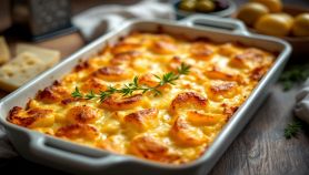 Sformato di patate impiattato e pronto da gustare.