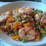 Farro con gamberi