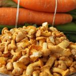 Crostoni di polenta con i finferli