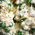 Focaccia alla ricotta e piselli