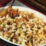 Risotto con pere e noci
