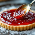 marmellata sopra disco di pasta frolla