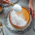 zucchero sulla torta di pasta frolla