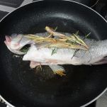 Branzino con fiori di zucca