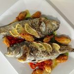 Branzino con fiori di zucca