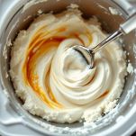 gelato alla vaniglia nella gelatiera