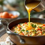 Riso e verdure in pentola