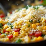 Mantecatura del risotto primavera