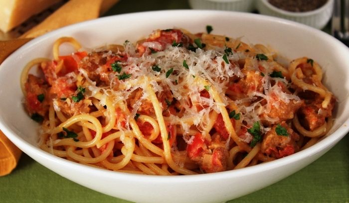 Spaghetti alla salsiccia