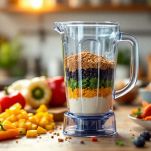 Tuorli, prezzemolo e acciuga nel frullatore.