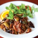 Calamari con crema di melanzane