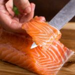 Capriccio di salmone e pesce spada con funghi