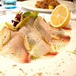 Capriccio di salmone e pesce spada con funghi