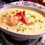Crema di patate e scampi