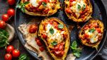 presentazione melanzane farcite al forno