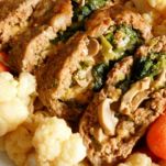 Polpettone farcito con funghi e spinaci