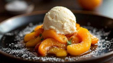 Ananas e albicocche flambé