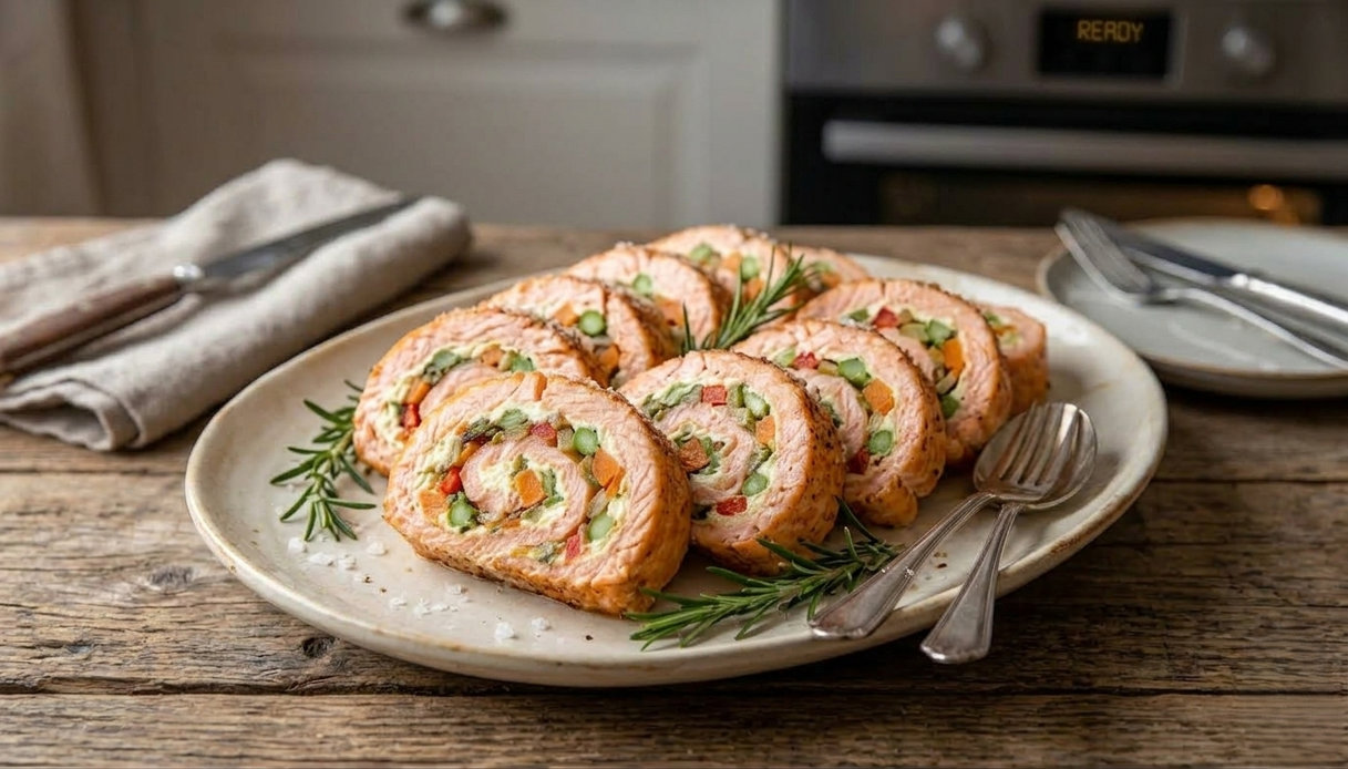Rotolo di salmone al forno