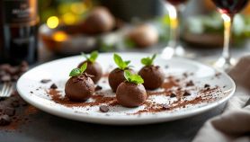 Dolcetti testa di moro serviti su vassoio.