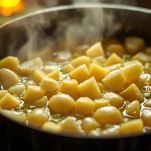 patate e porri in pentola