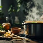 zuppa vichyssoise sul fuoco