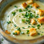 vichyssoise con crostini di pane
