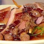 Anatra al forno con l’uva