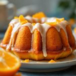 Ciambella all'arancia pronta da servire.