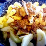 Danesi con mele caramellate e crema pasticcera