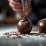 Mani che uniscono due biscotti con cioccolato fuso.