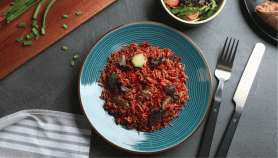 Riso rosso integrale con zucchine e curry