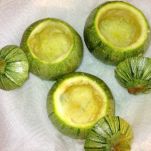Zucchine tonde ripiene di riso