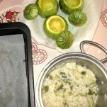 Zucchine tonde ripiene di riso