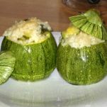 Zucchine tonde ripiene di riso