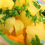 Baccalà con patate e carpaccio di zucchine