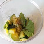 Ombrina su crema di zucchine